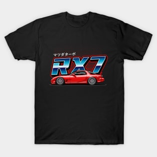 RX7 FD Retro Style (Burning Red) T-Shirt